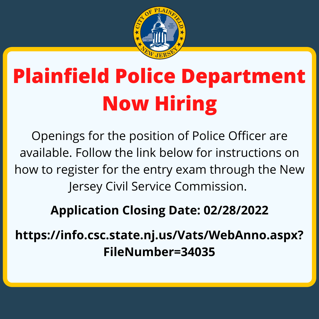 Plainfield Police Hiring